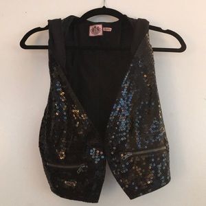 Sequined Juicy Couture vest with hood